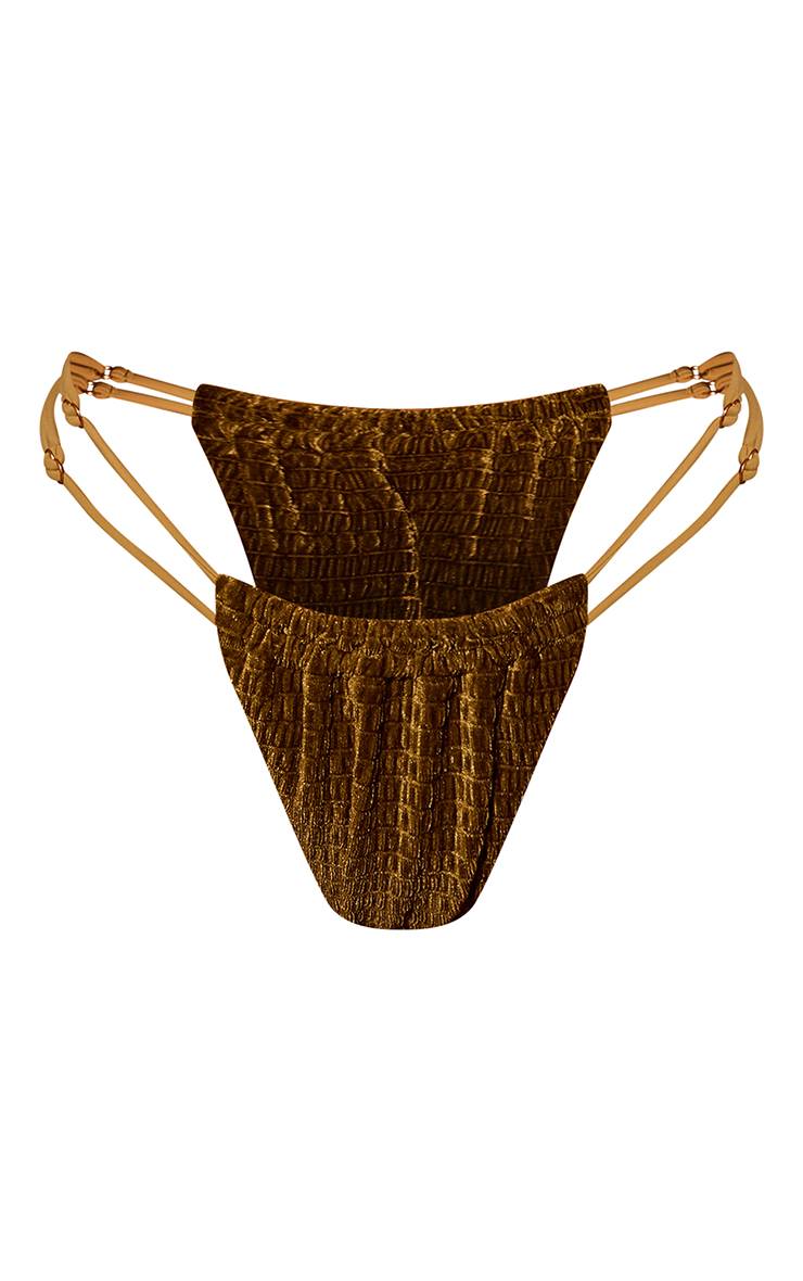 Vert Bas De Bikini Tanga En Velours Sauge