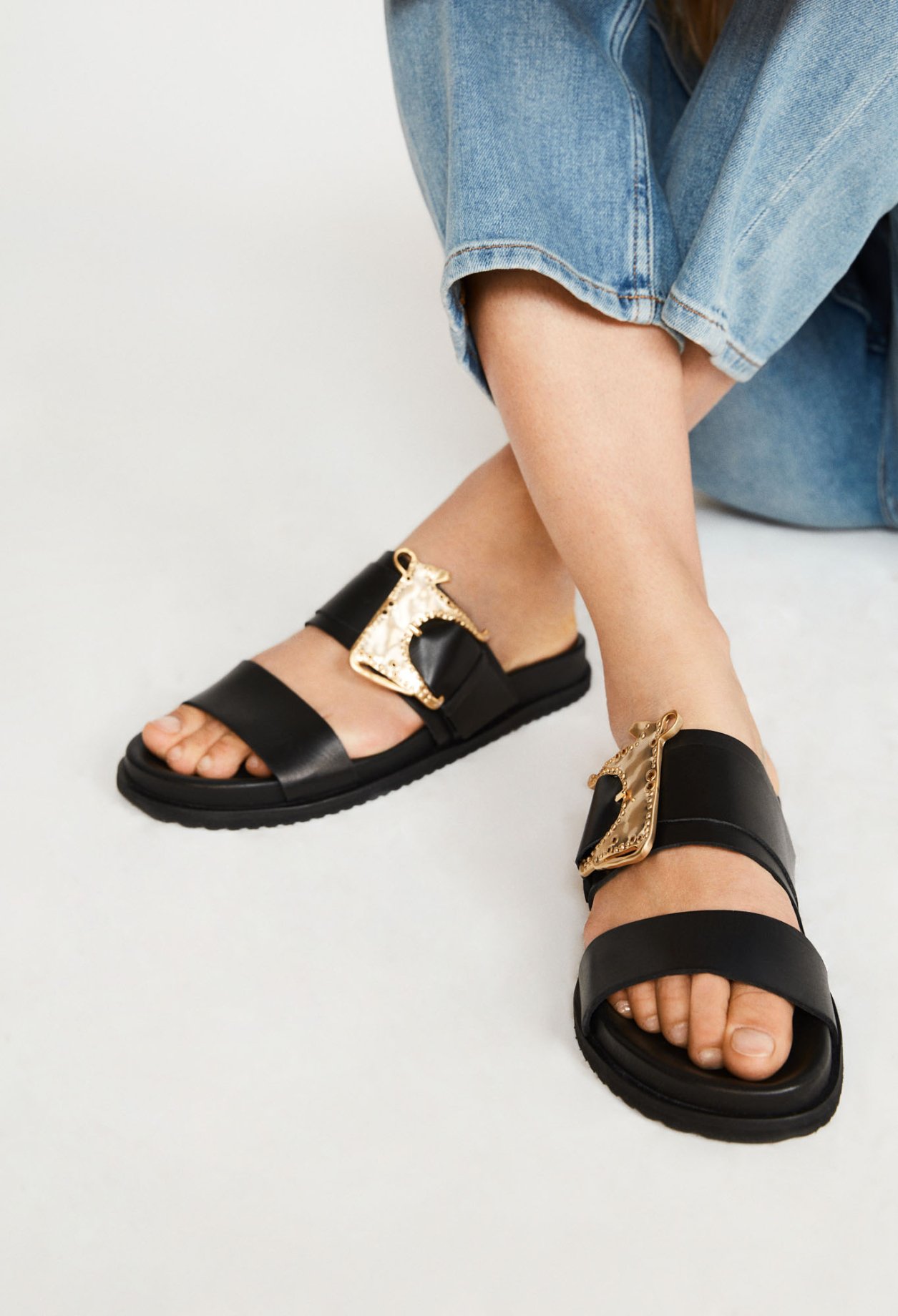 Mules en cuir