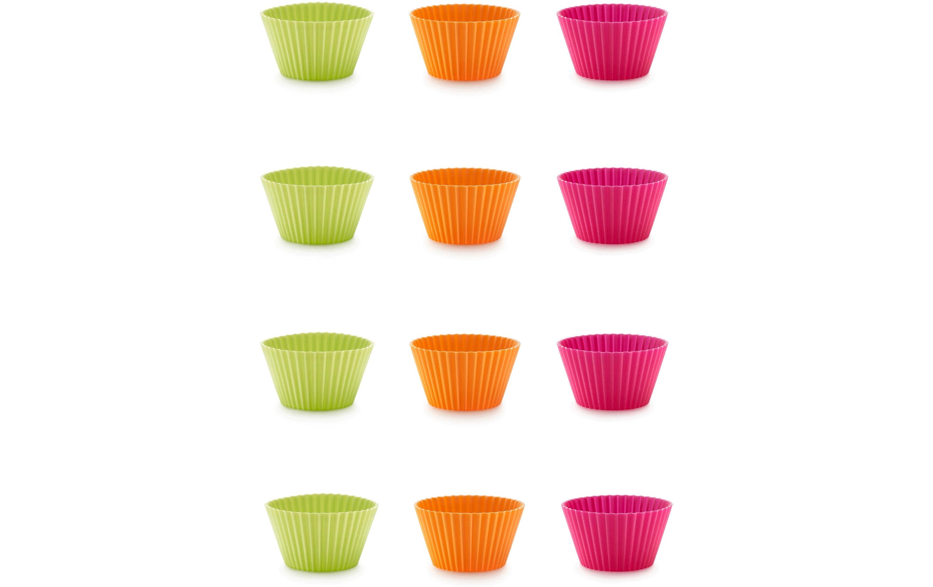 Muffin Backform Silikon, mehrfarbig, 12er SetMuffinförmchen