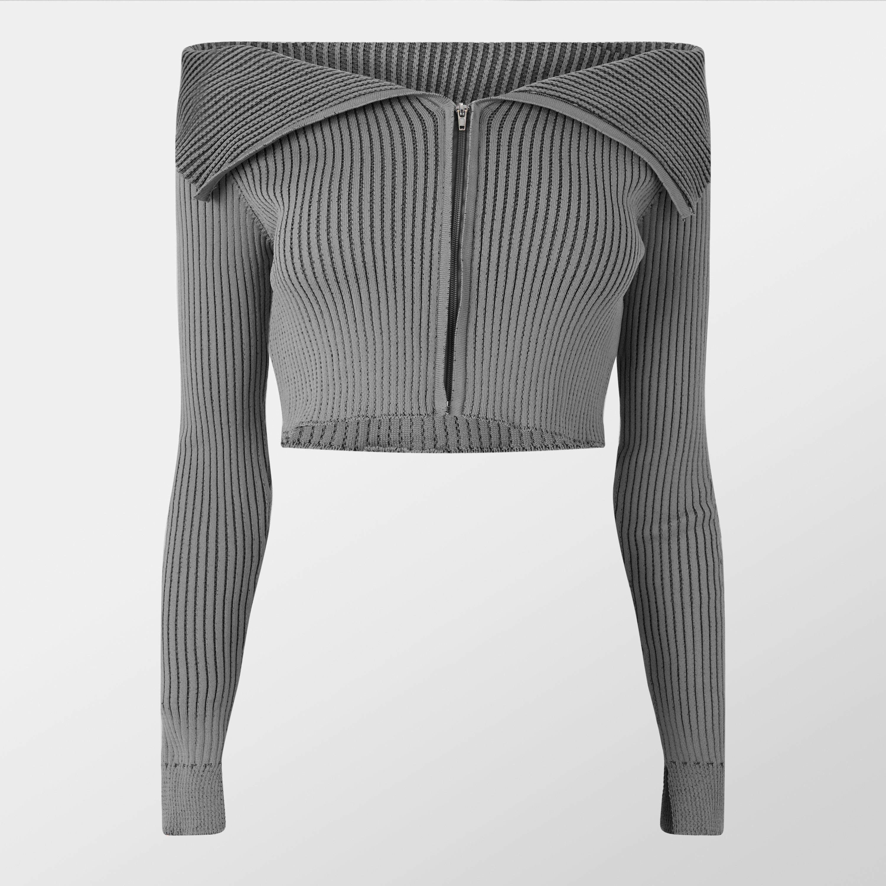 Missy Empire Knit Folded Zip Through Top