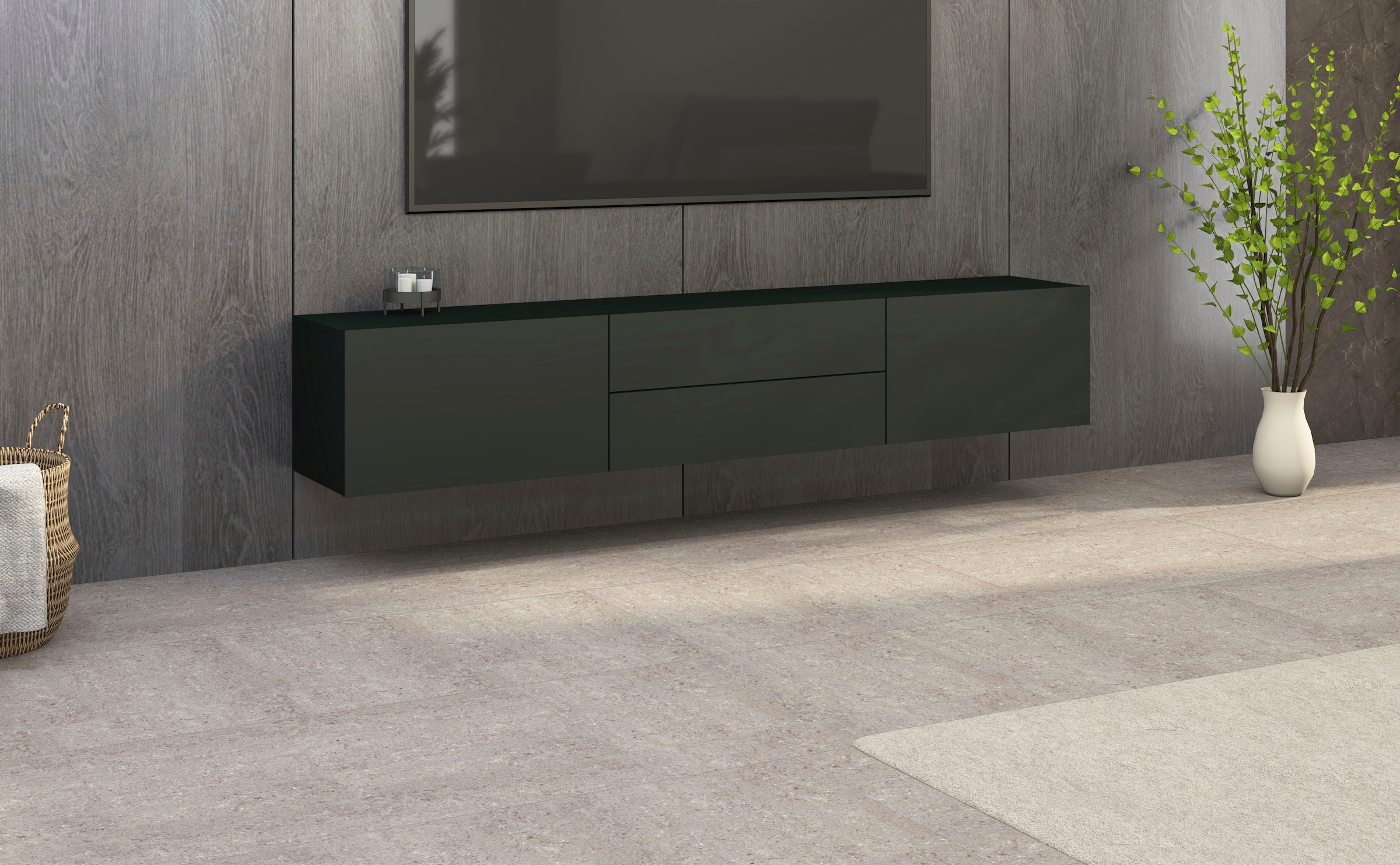 borchardt Möbel Lowboard »Sophia« Breite 200 cm mit 2 Klappen und 2 Schubkästen, stehend und hängend