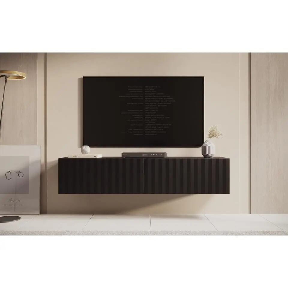 Meubella - TV-Meubel Angelina - Zwart - 154 cm