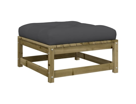 VIDAXL - Pouf Repose-pieds de jardin avec coussins 2 pcs bois de pin impr...