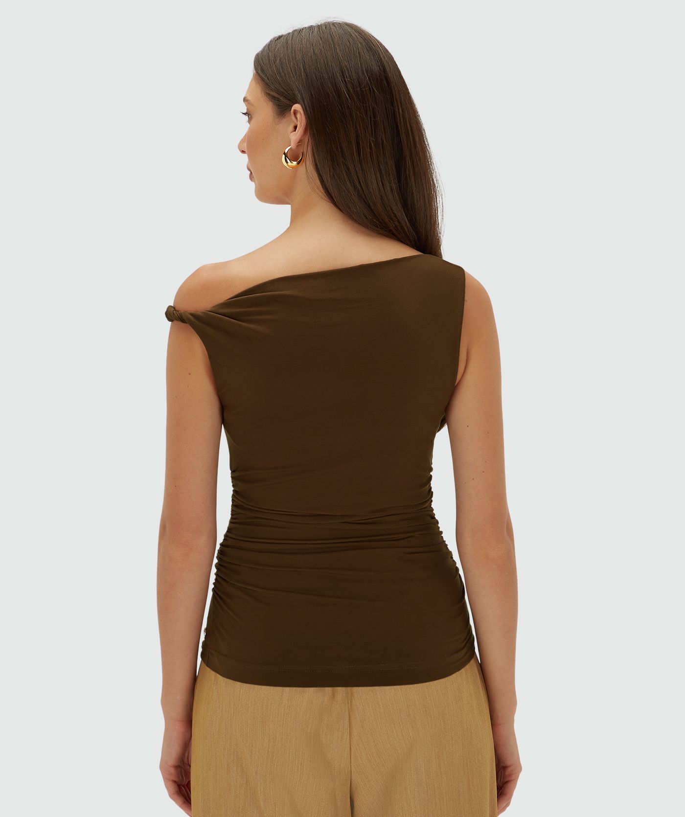 JV-VELIA slim fit top - brown