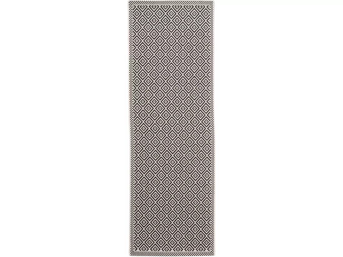 Tapis de couloir extérieur & intérieur Cleo Blanc & Noir 80x240 cm