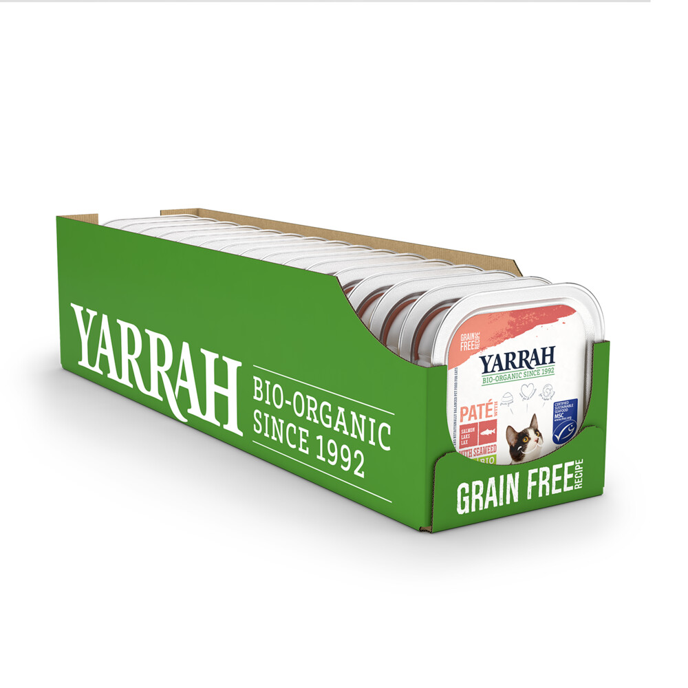 16x Yarrah Bio Kattenvoer Paté Zalm100 gr