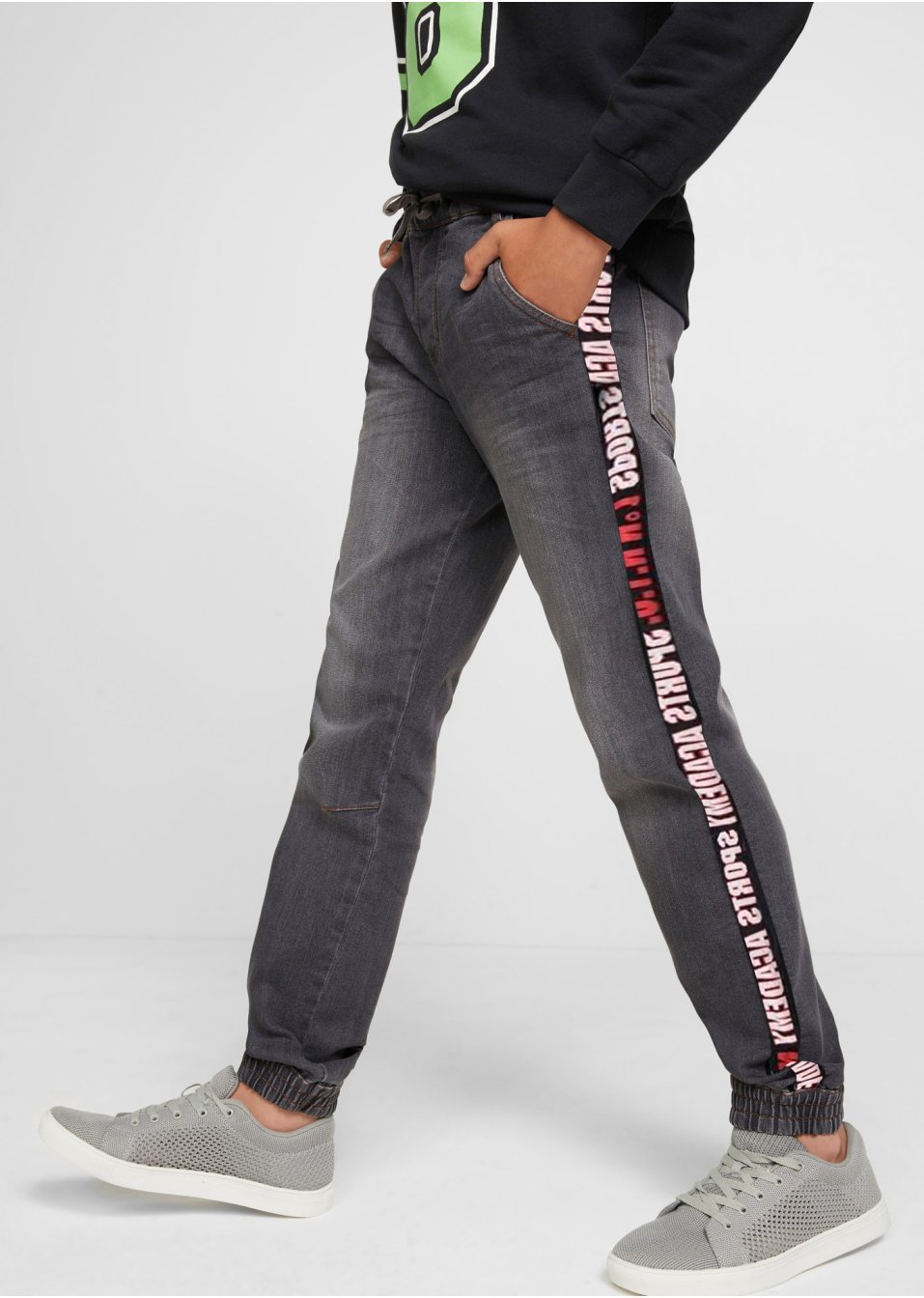 Jogg-jean garçon avec galon, Slim Fit