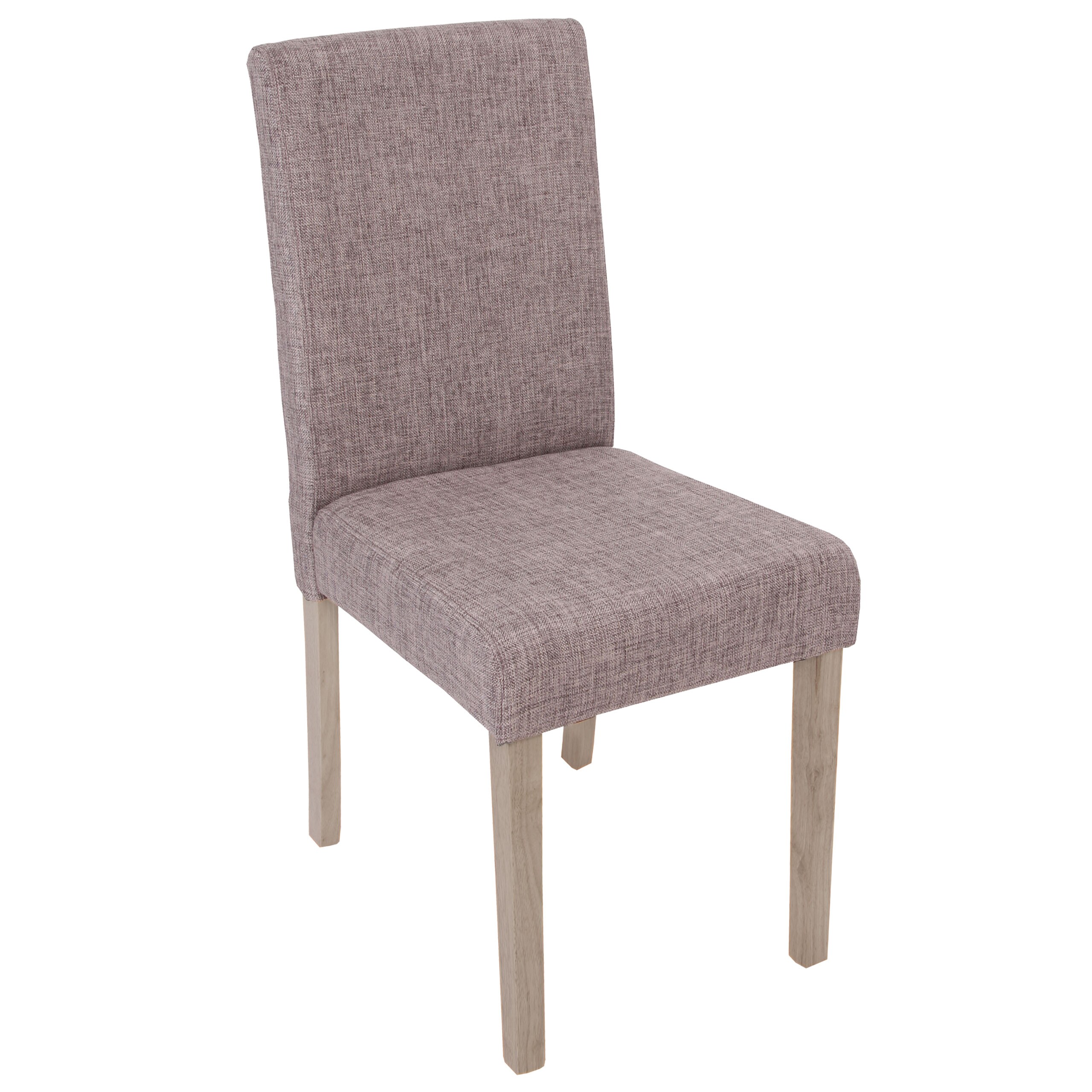 2er-Set Esszimmerstuhl Littau, Stuhl Küchenstuhl ~ Textil, grau, Beine Struktur - Eiche