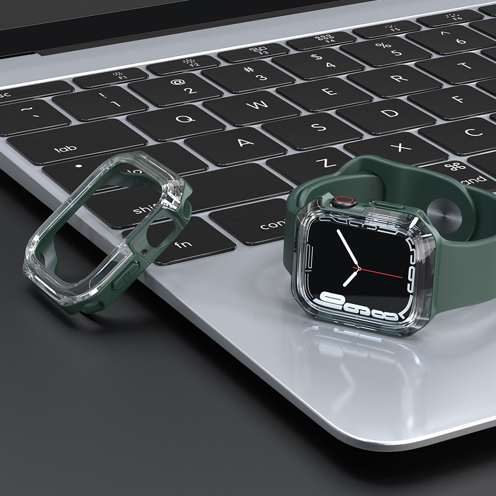 Apple Watch (45 mm) Hybrid Hardcase Bumper Hülle - Transparent / Grün