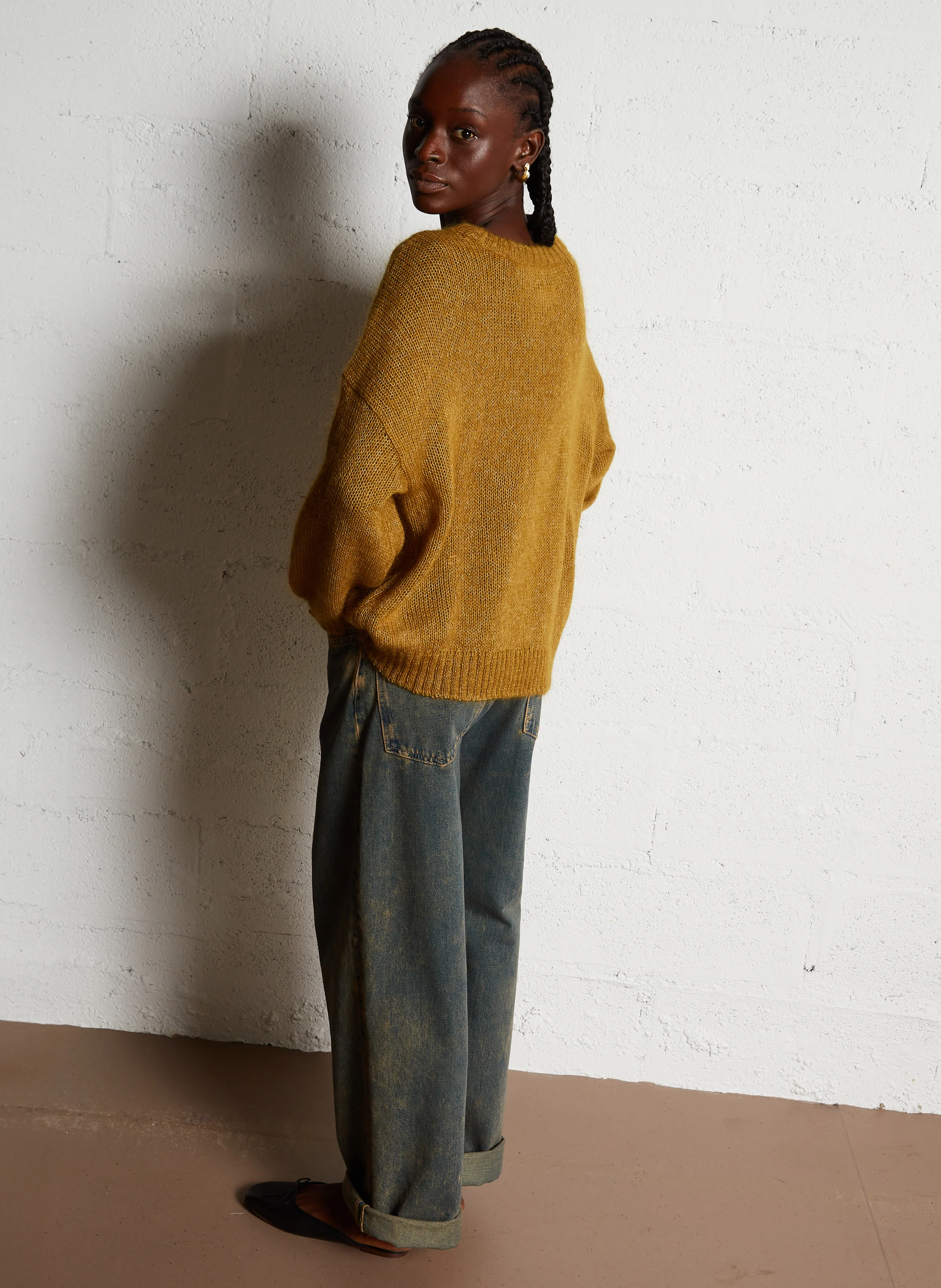 BULON - Pull ample en laine mélangée| Orange