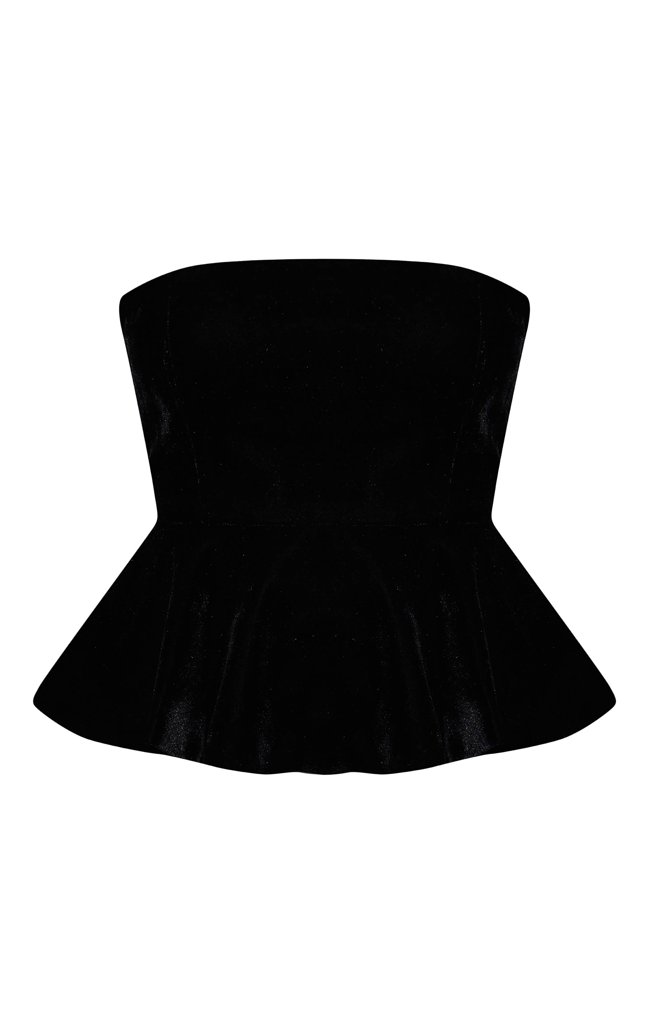 Noir Bandeau À Basque En Velours