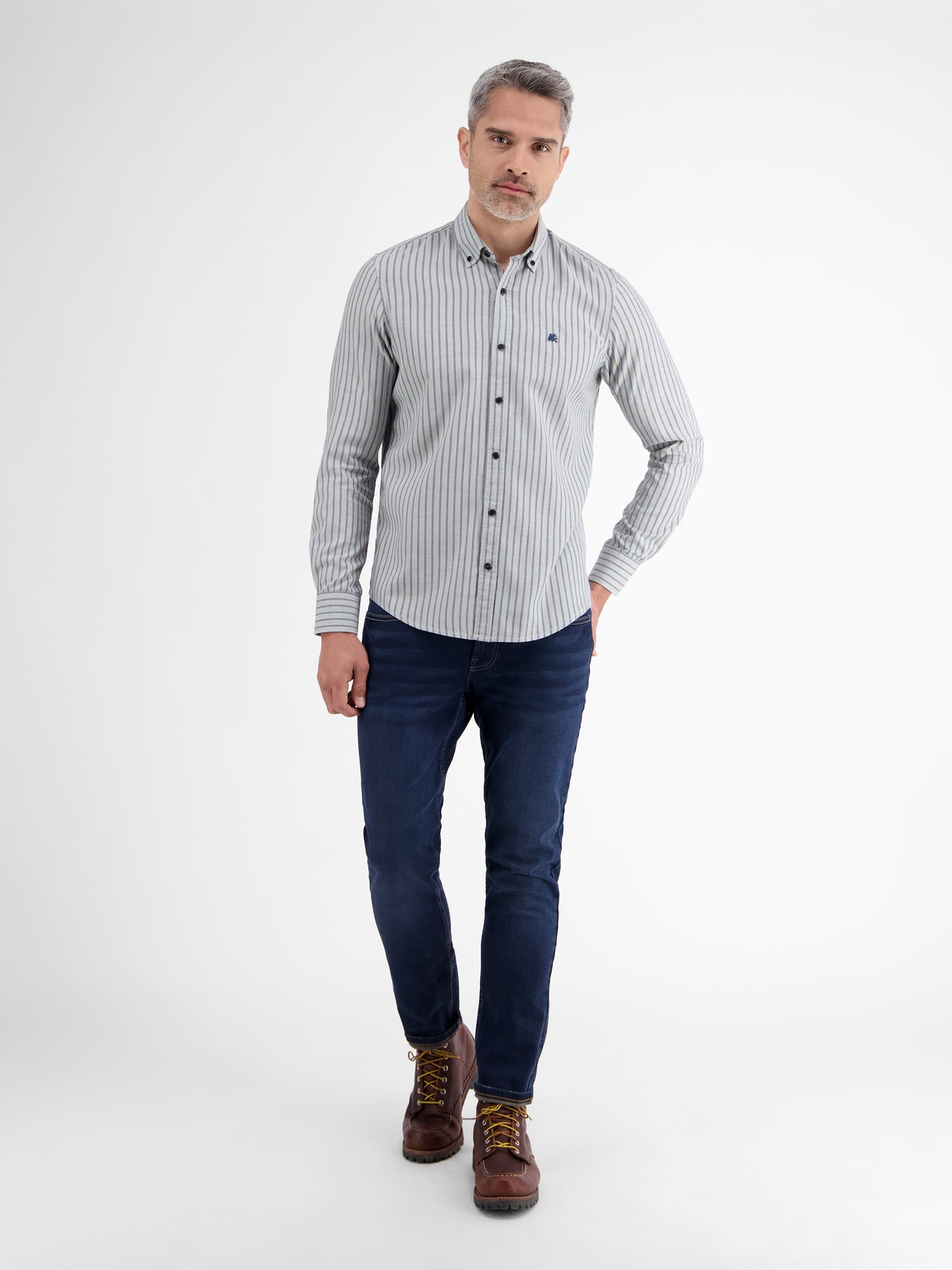 Gestreiftes Herren Langarmhemd