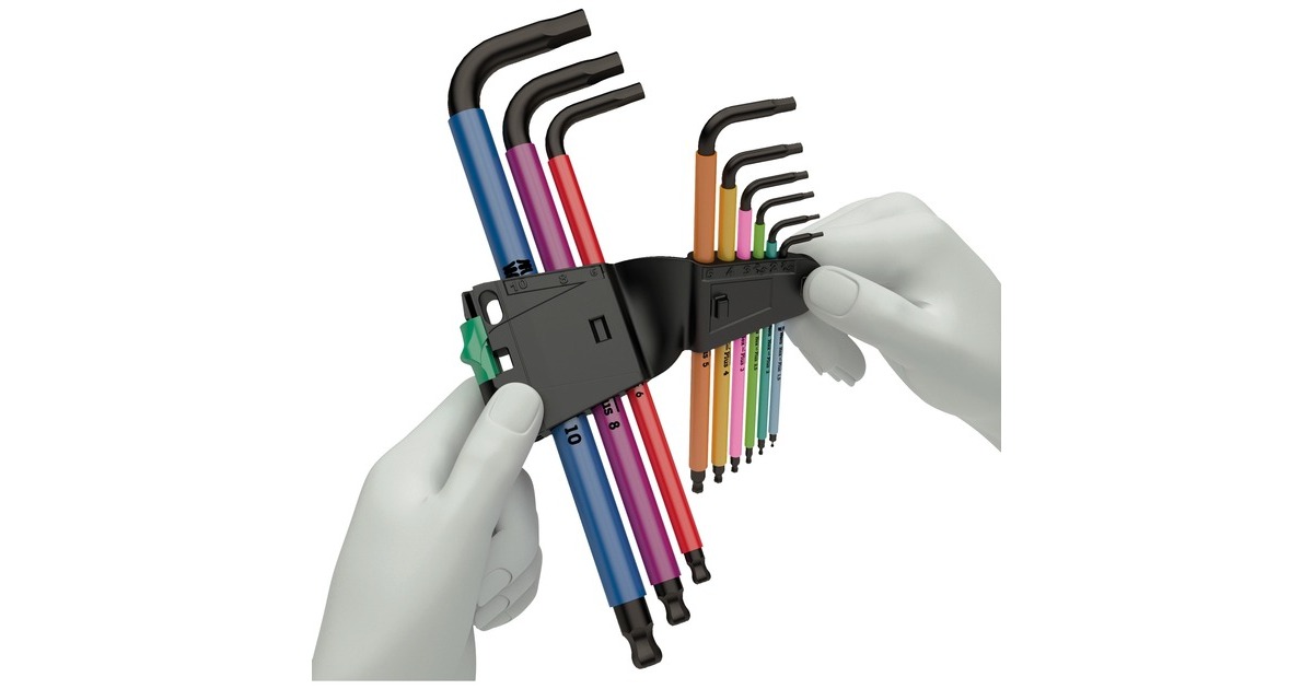 WeraInbussleutelset 950/9 Hex-Plus Multicolour HF 1  (Zwart, 9-delig, kleurgecodeerd)