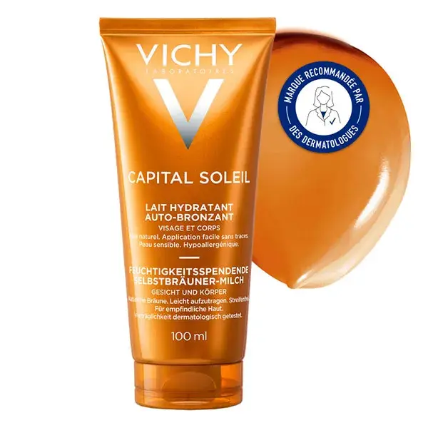 Leite autobronzeador hidratante Vichy Idéal Soleil para rosto e corpo 100ml