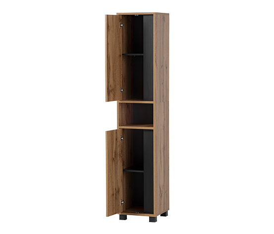 Hochschrank »Dex«, schwarz/eiche