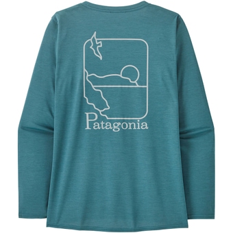 Patagonia Capilene Cool Daily Graphic Waters Langarmshirt Swelldrifter: Wetland Blue X-Dye Damen