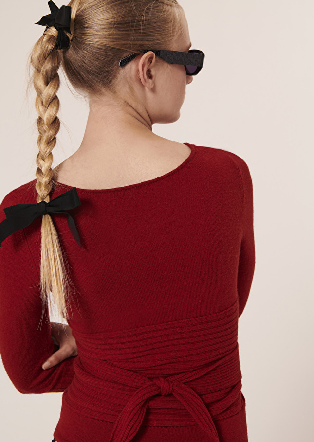 Pull Polydorerouge en laine mérinos