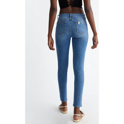 Liu Jo - Vaqueros pitillo Bottom Up de talle alto Azul