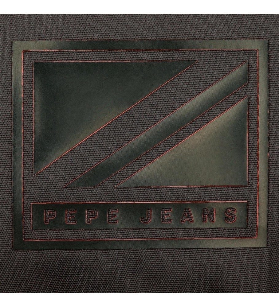 Mochila para laptop adaptável Pepe Jeans Cody com dois compartimentos, preta.