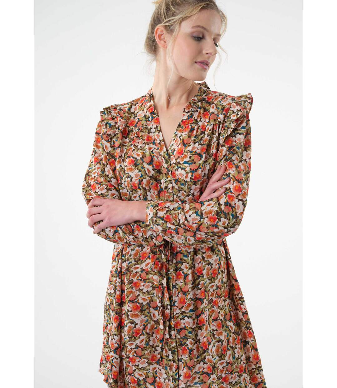 Robes courte motif fleuri KATTINA