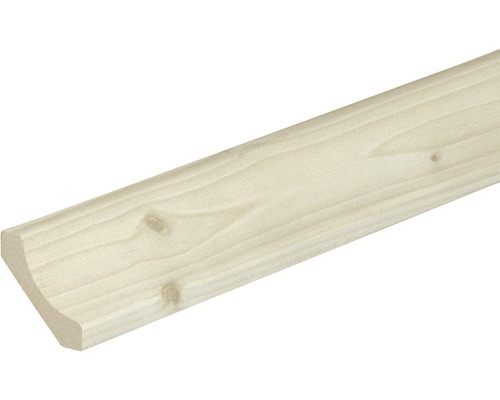 Holle lijst, knoestig sparrenhout, wit, 28x28x2600 mm