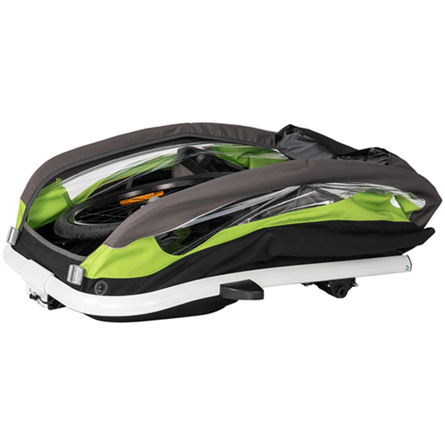 hamax Kinderfahrradanhänger Traveller inklusive Deichsel und Buggyrad GreenGrey