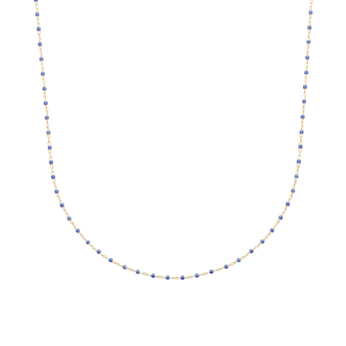 Collier Brillaxis perles de Miyuki bleu roiplaqué or 750/1000