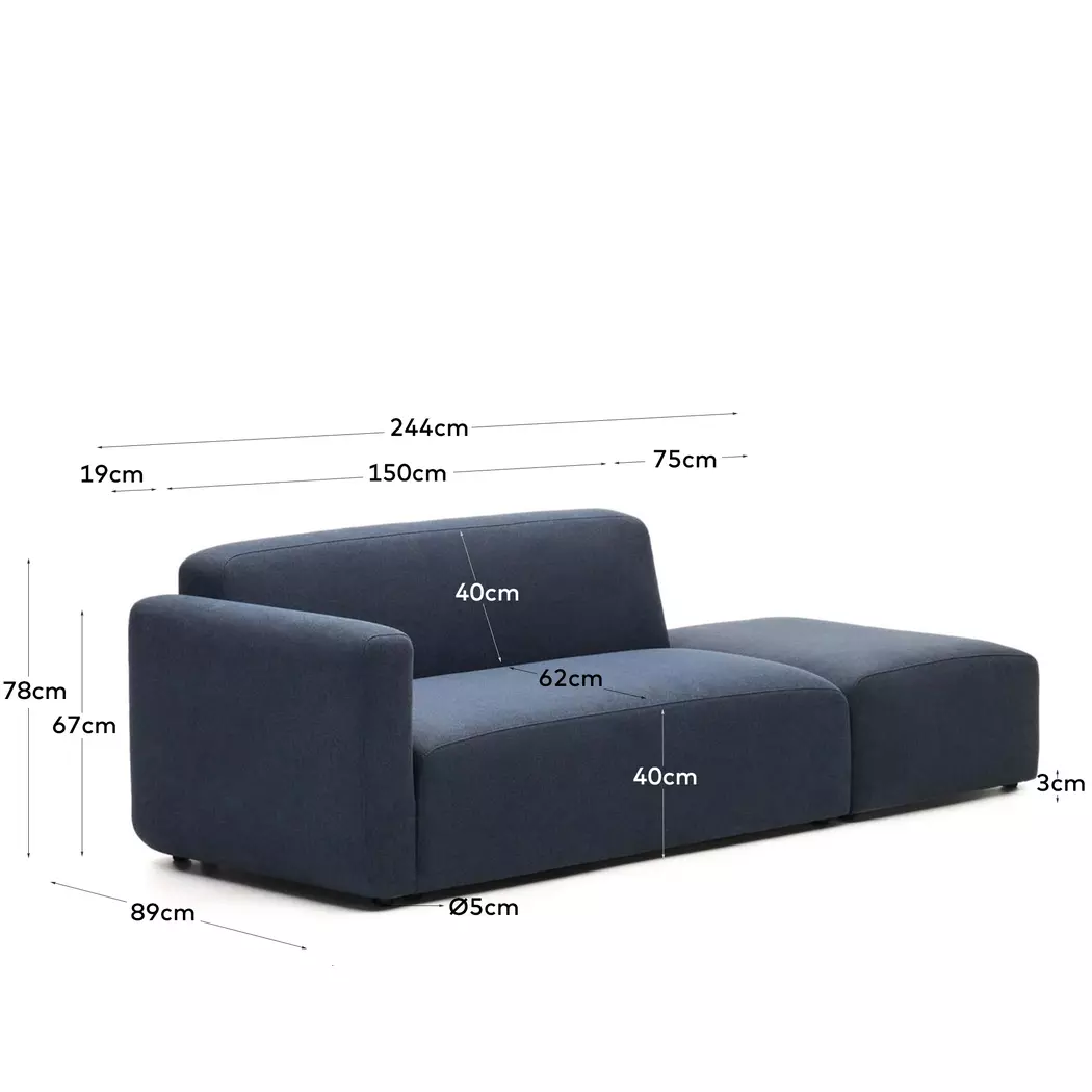 2-Sitzer mit Anstellhocker Neom