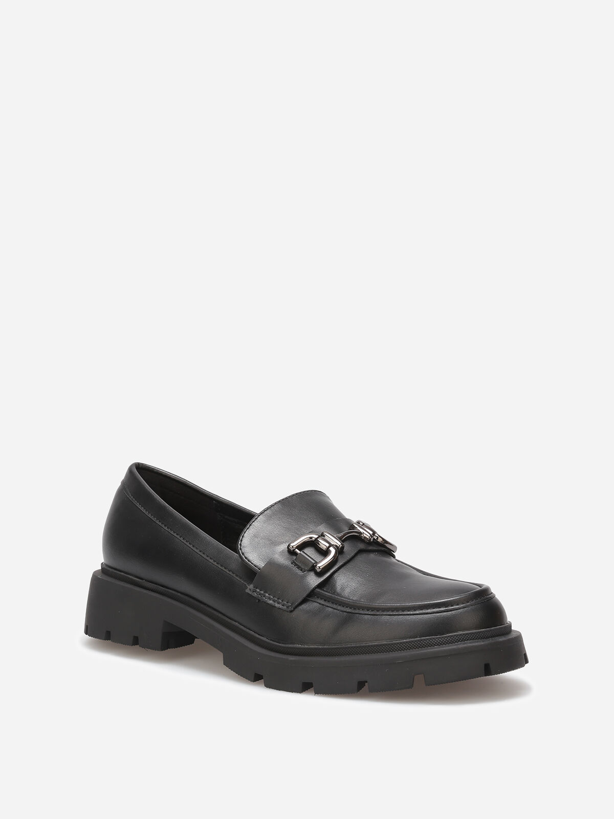 Mocassins chunky à boucle- Noir