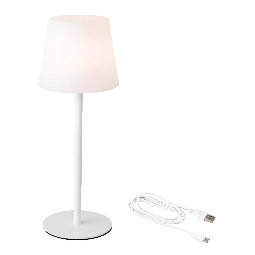 Lampe de table sans fil rechargeable USB LED (H40 cm) Manhattan Blanc