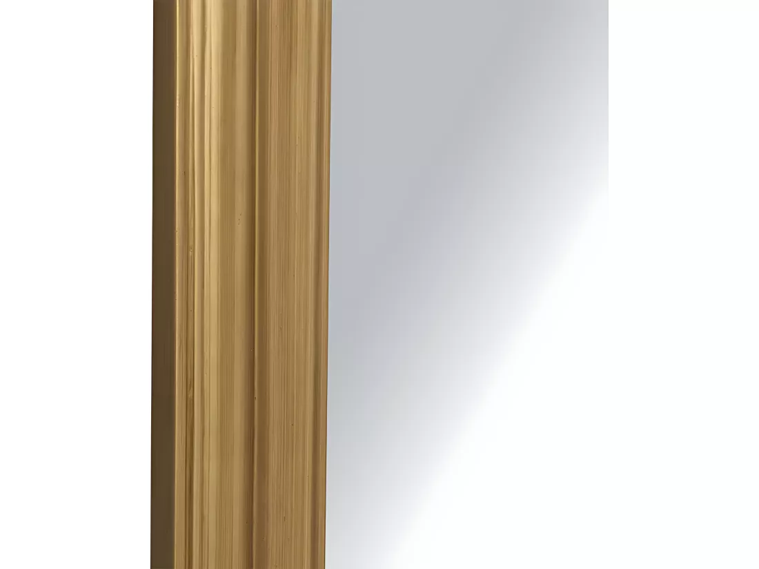 Grand miroir vintage en bois de paulownia - H.180 cm - Doré - MERRY