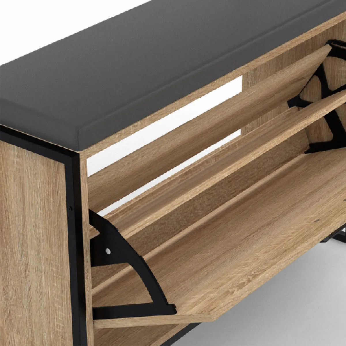 Idmarket MARKET Vestiaire LUIS bois et noir