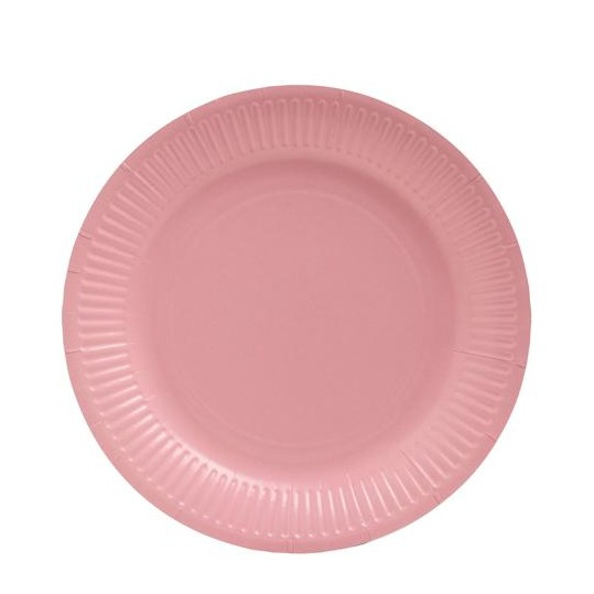 (20er Set) Ø23cm Pappteller Einweg Papier Teller Party Geschirr Tisch Deko (79214I) - Rosa