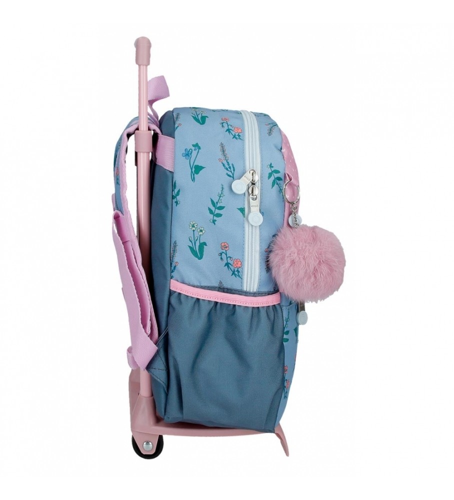 Mochila para Carrinho de Bebê Enso We Love Flowers com Carrinho Rosa