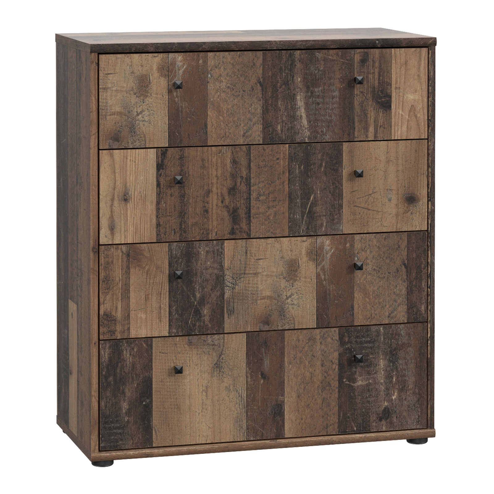 Kommode - Old Wood Vintage - 74 cm breit - 4 Schubkästen