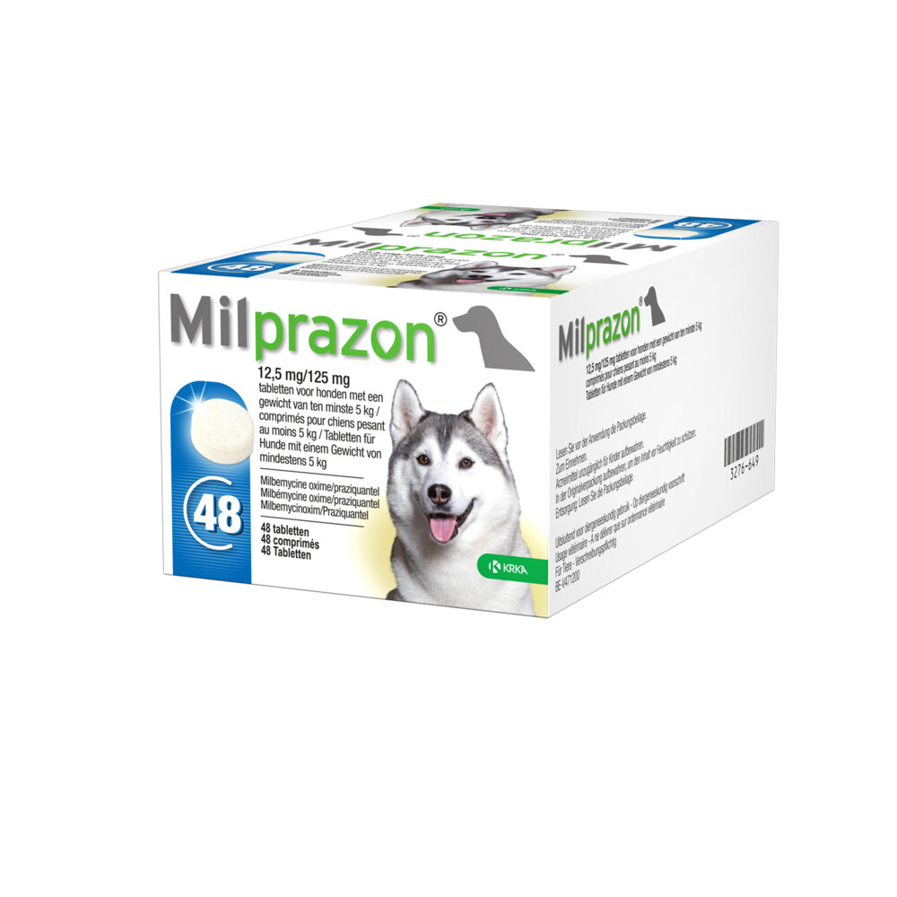 Milprazon Wormtabletten Hond 12,5mg/125mg Groot48 tabletten