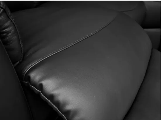 Canapé d'angle relax cuir EVASION - Noir