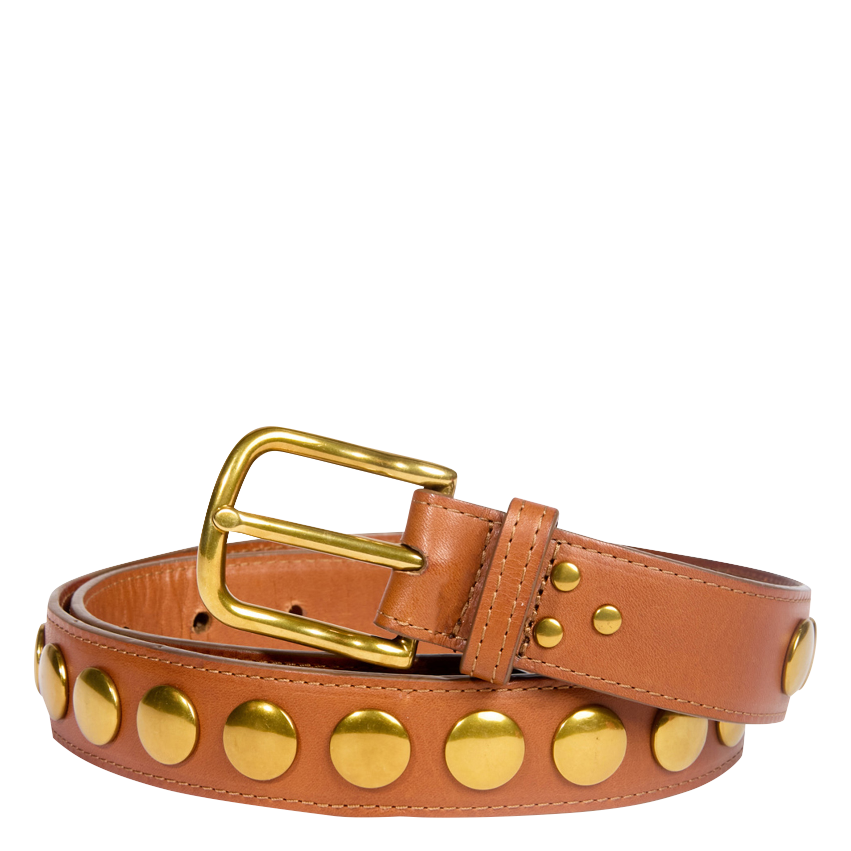 Ceinture ornée de rivets | Marron