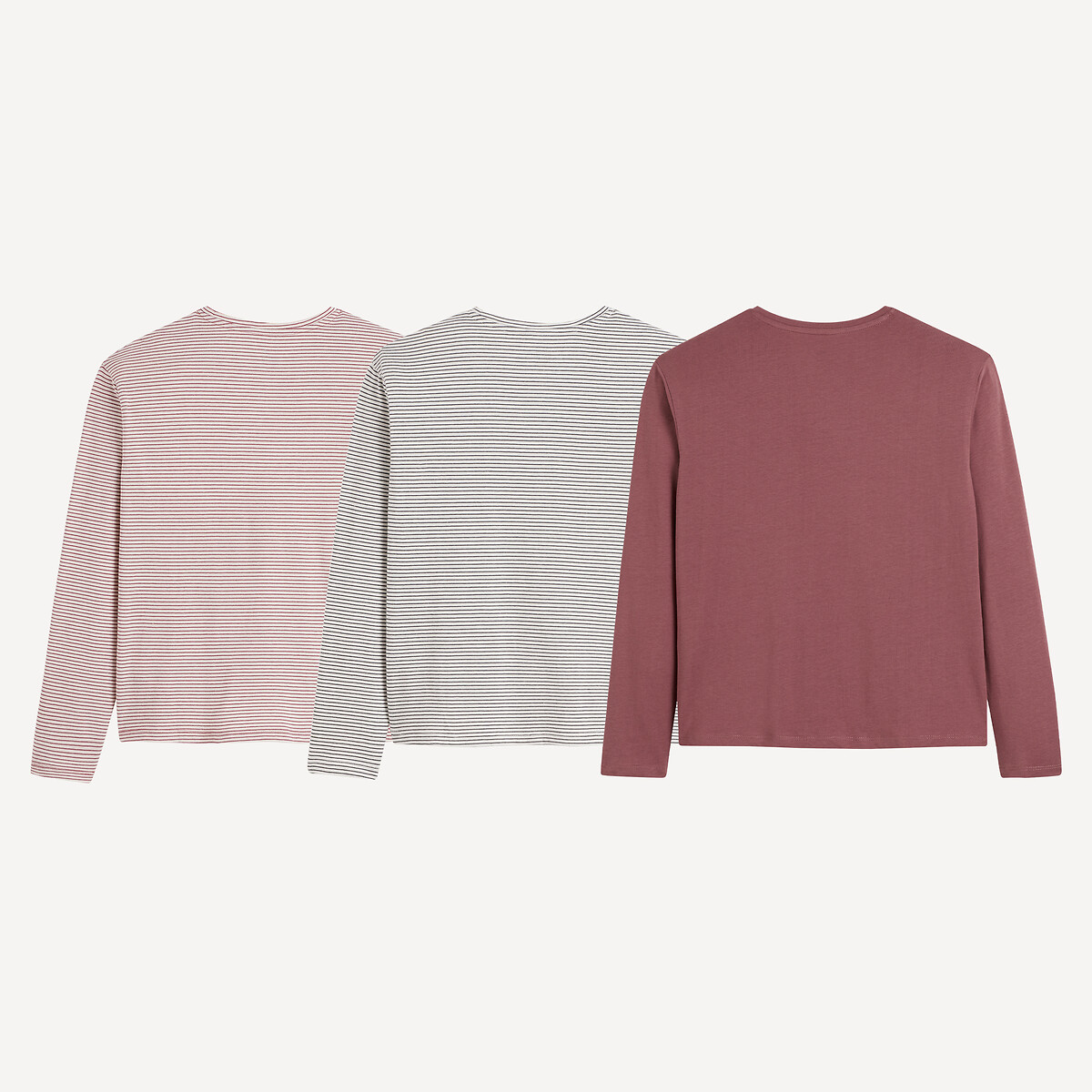 COLEÇÃO LA REDOUTE<br>Conjunto de 3 camisetas de manga comprida