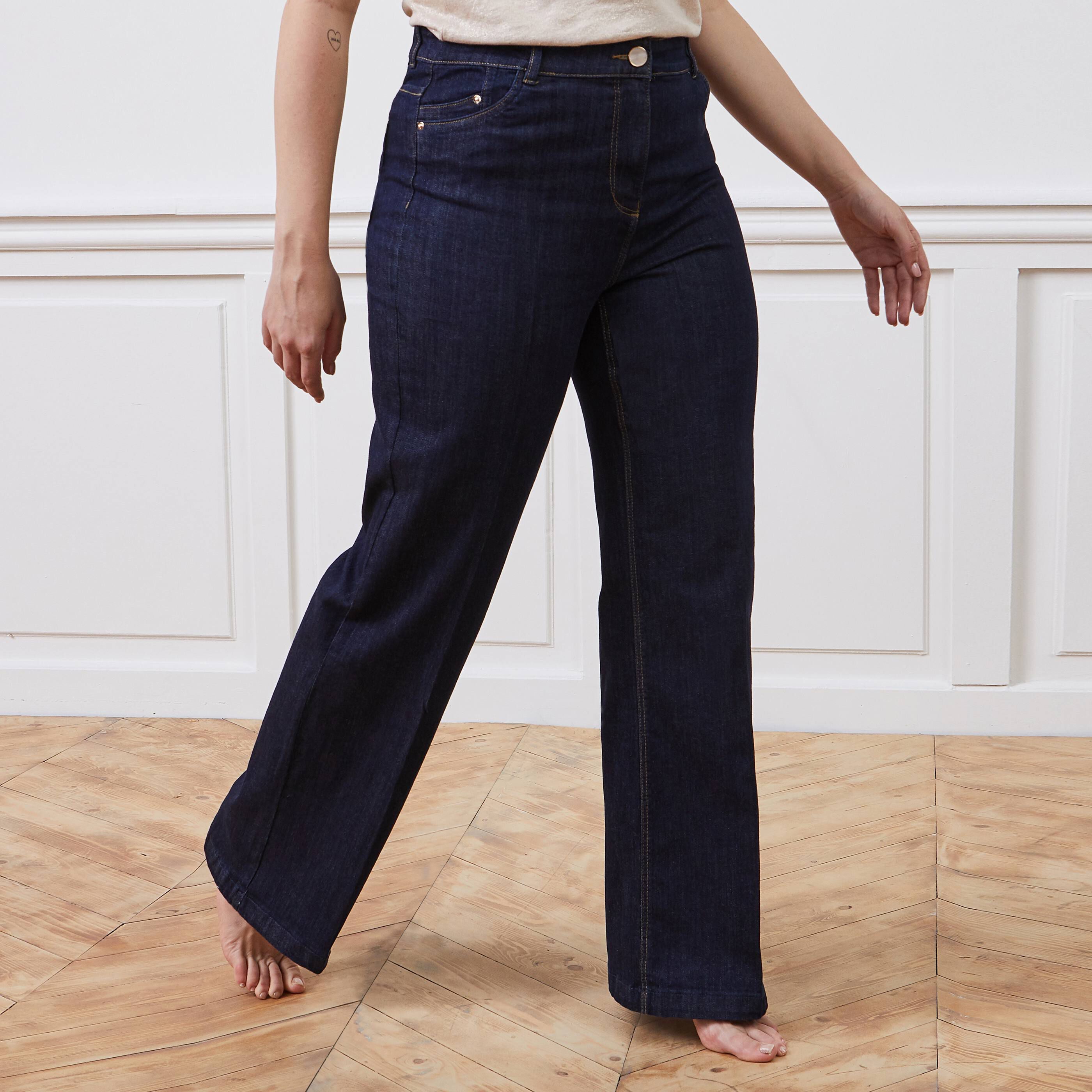Jean large taille haute WOODSTOCK femme - BRUT