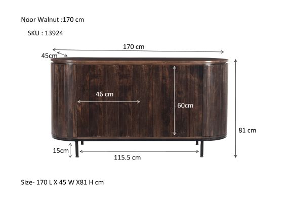 Noor Walnut 180cm