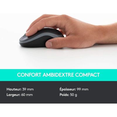 Logitech MK330 - ensemble clavier Azerty et souris sans fil - noir