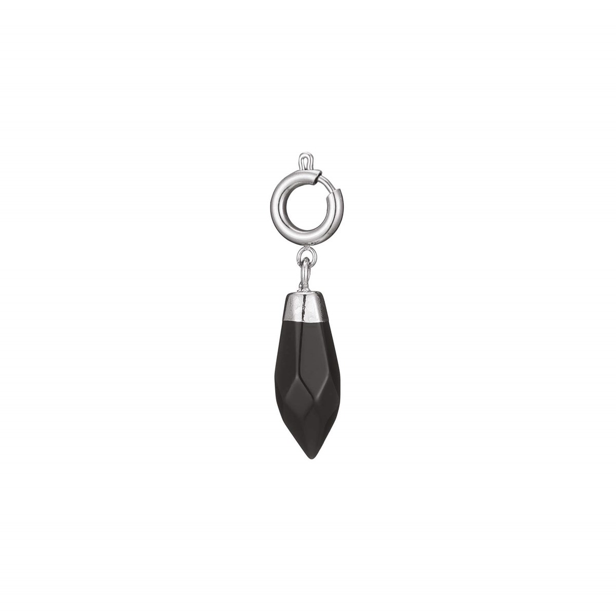 Charm acier pierre Obsidienne