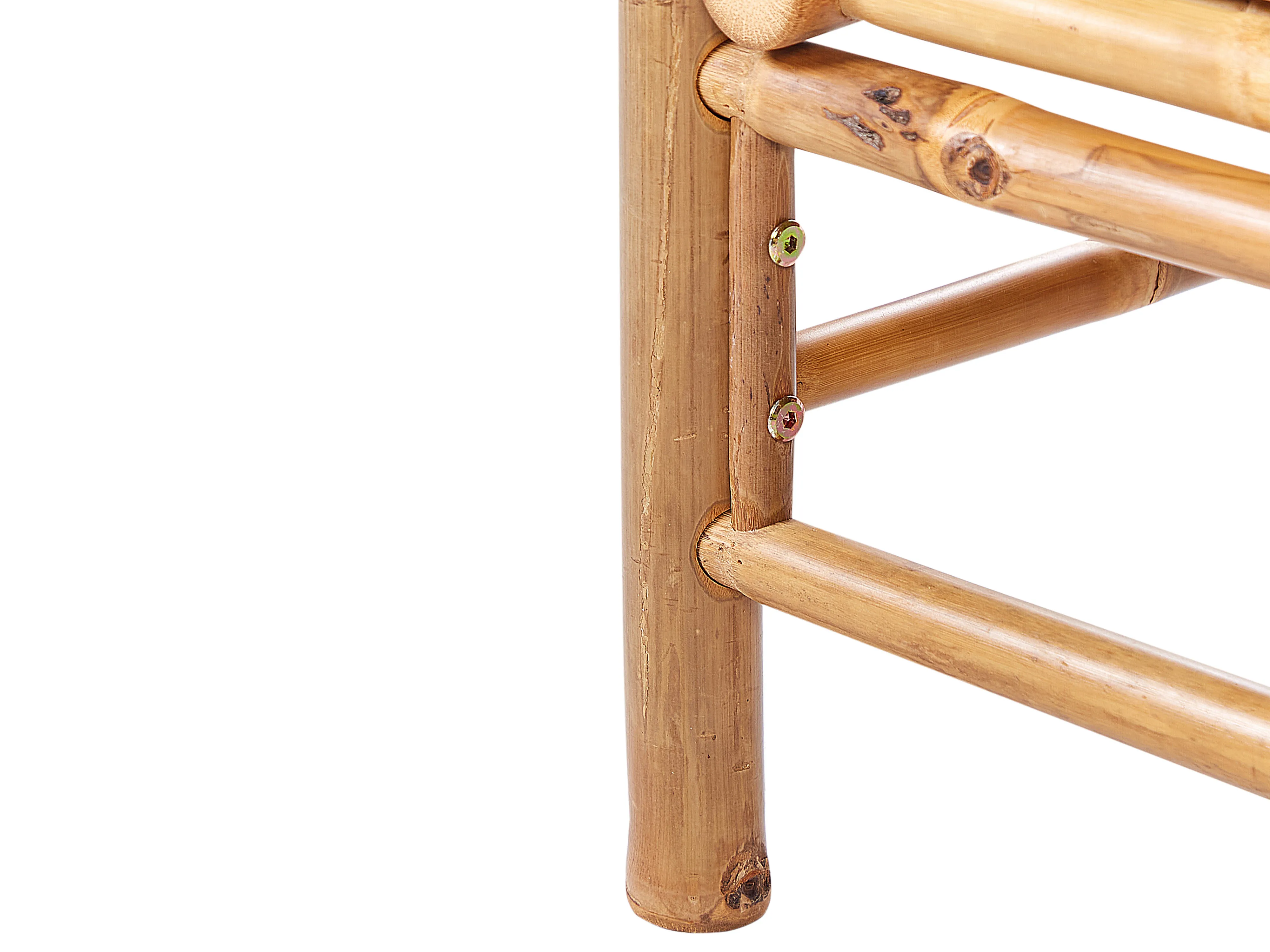 Tuin hoekloungeset met tafel 4-zits CERRETO linkszijdig Bamboehout Gebroken wit