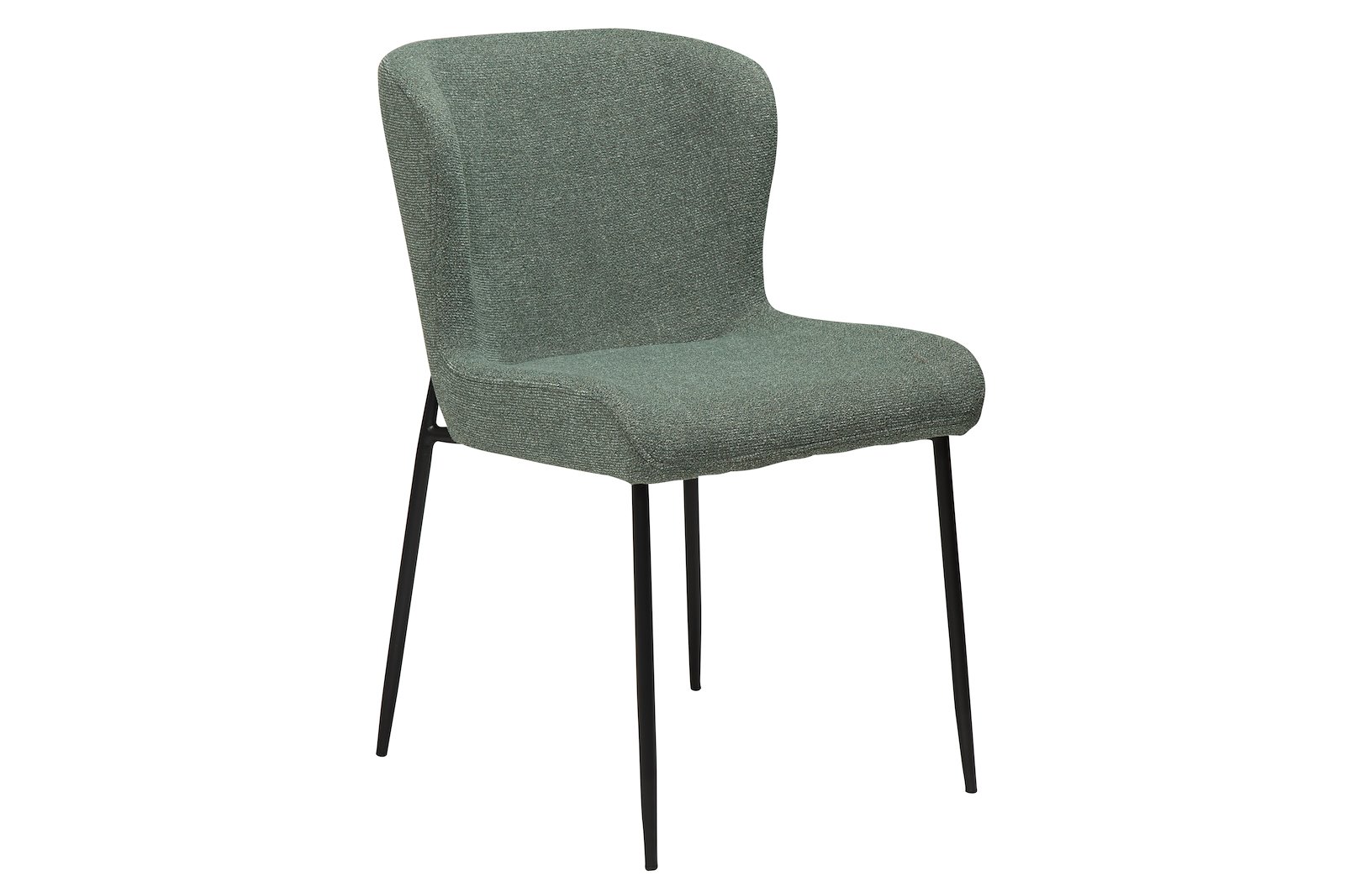 Glam spisestol Tekstil Bouclé Pebble grønn og sorte ben