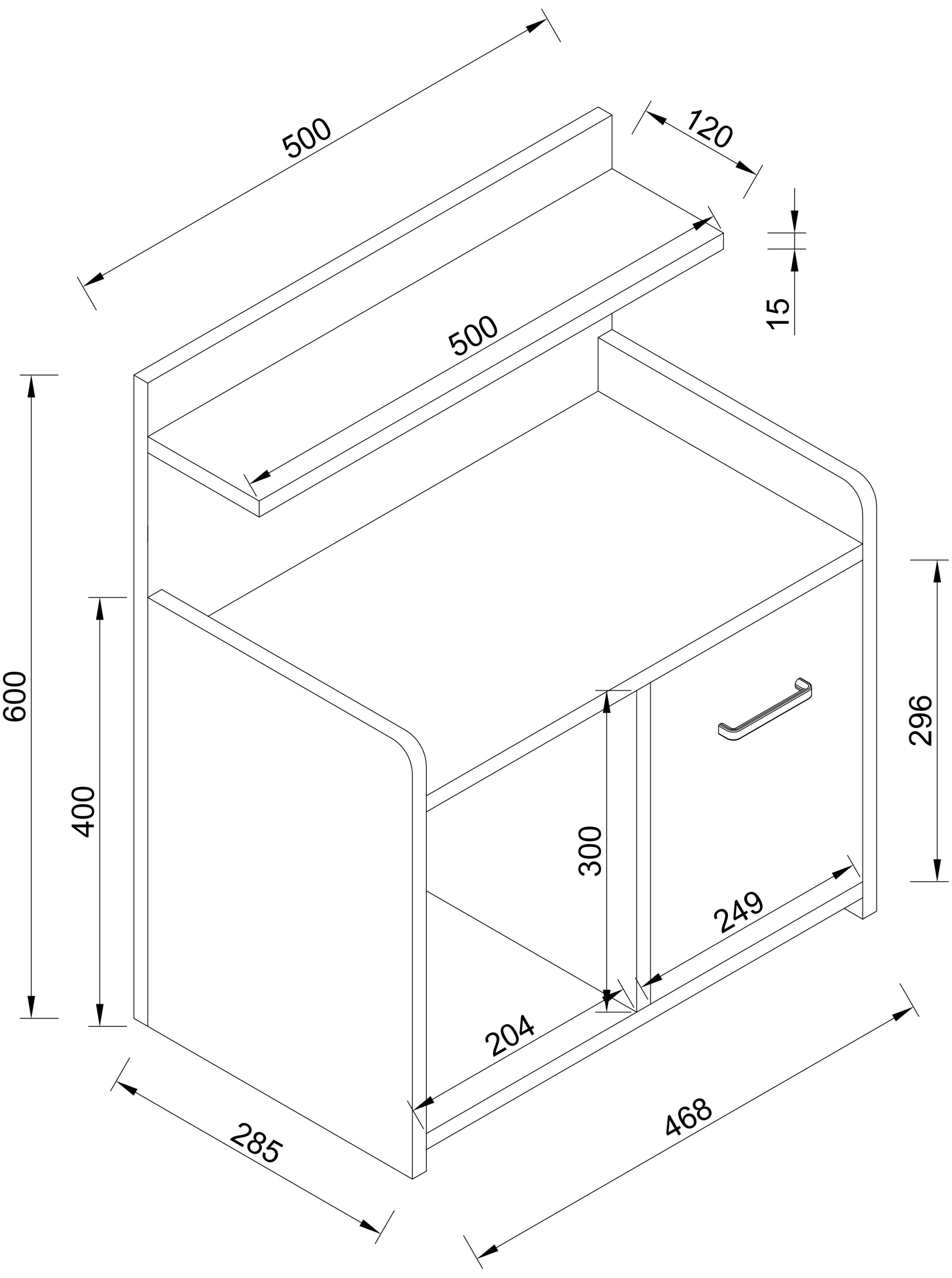 VCM Hoher Nachtschrank Beistelltisch Schublade Konsole Boxspring Nachttisch Nilasa