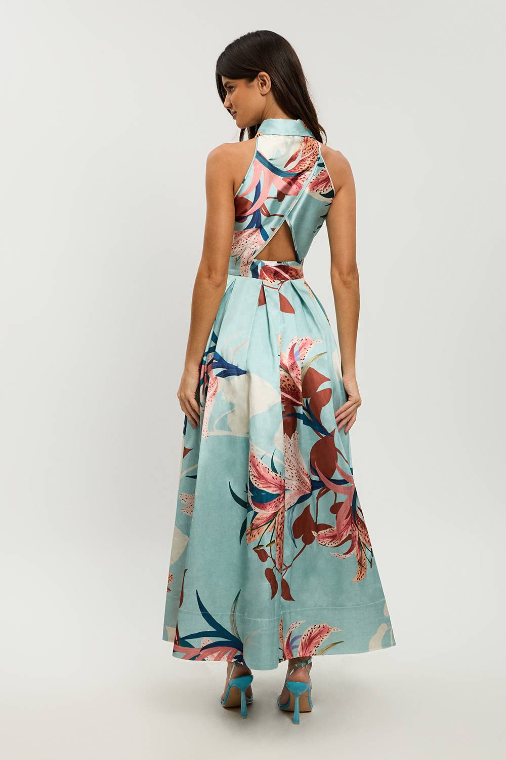 KarenMillen Robe Maxi Col Chemise Imprimé Petite Lilly En Sergé