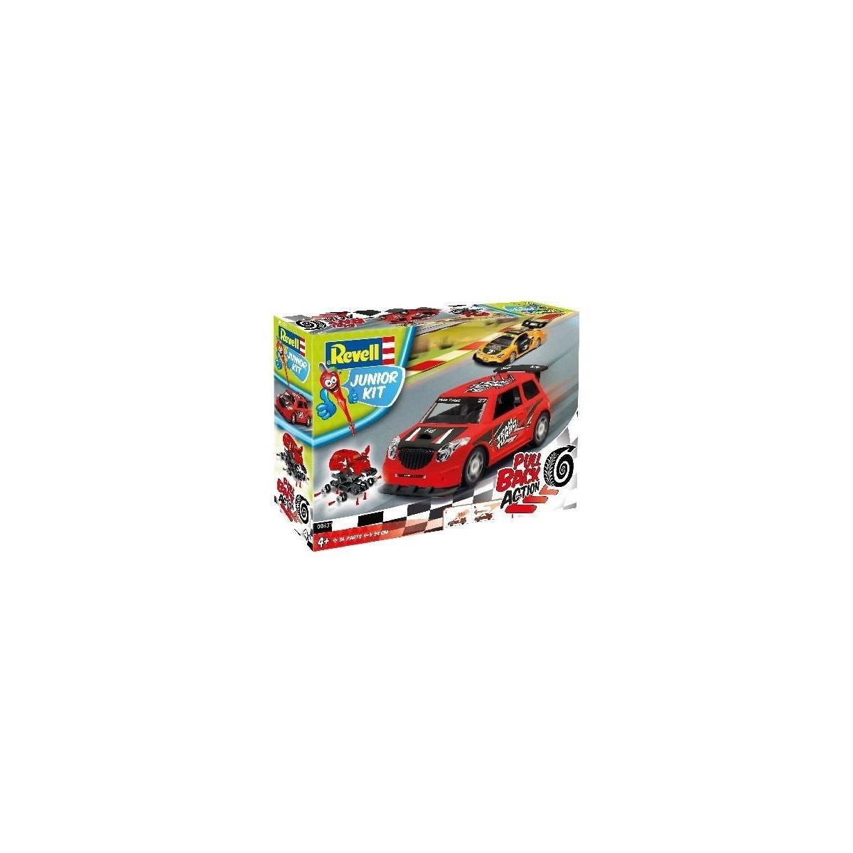 1:20 JUNIOR KIT Pull Back Rallye Car, red