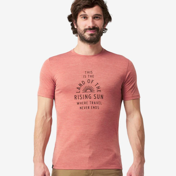 Decathlon Forclaz - Camiseta Forclaz Masculina de Viagem em Lã Merino 500