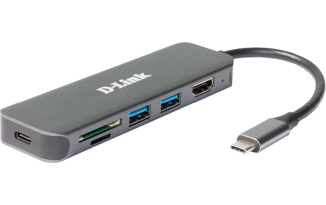 DUB-2327 USB-C Hub USB Typ-A/USB Typ-C6-In-1 USB-C Hub mit HDMI/Kartenleser/USB-C Ladeanschluss